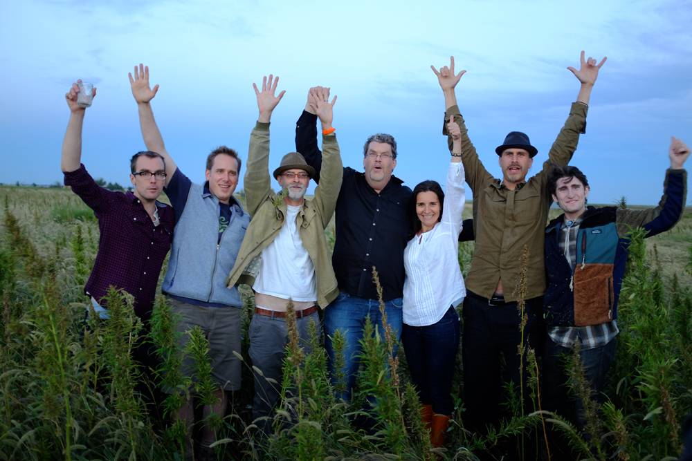 Vote Hemp board and staff members celebrate hemp harvest.