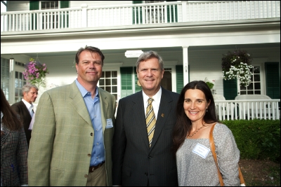 Hans Fastre, CEO and President Living Harvest Foods, Tom Vilsack, Secretary of Agriculture and Christina Volgyesi, Vote Hemp board member.